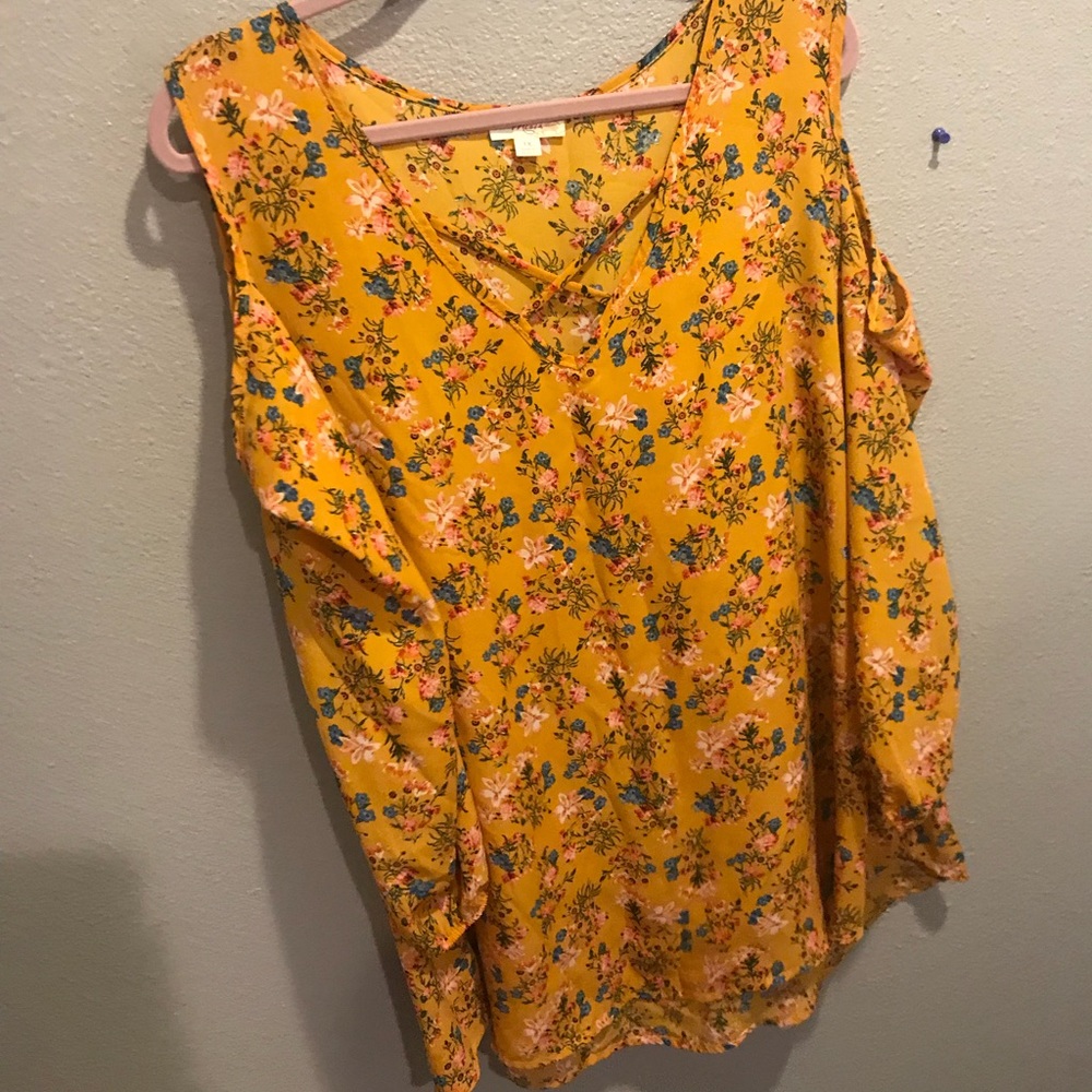 yellow floral tunic